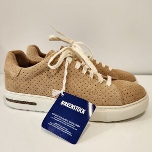 NEW Birkenstock Bend Low Taupe Suede Sneaker Comfort Shoes 37 L6 M4 Narrow